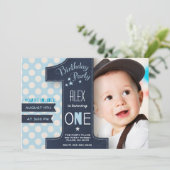 Verjaardagsjongen krijtbord Een Eerste Kaart (Staand voorkant)