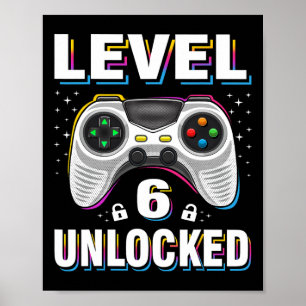 Verjaardagsjongen Level 6 Ontgrendeld Videospelert Poster