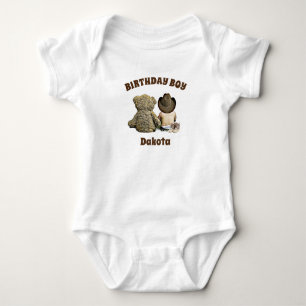 Verjaardagsjongen Lil' Cowboy en Teddy Bear Romper