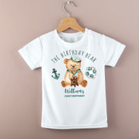 Verjaardagsjongen nautische teddybeer feestgewoont