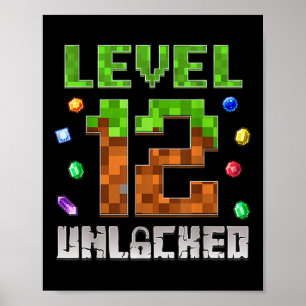 Verjaardagsjongen Niveau 12 Ontgrendeld 12e Verjaa Poster