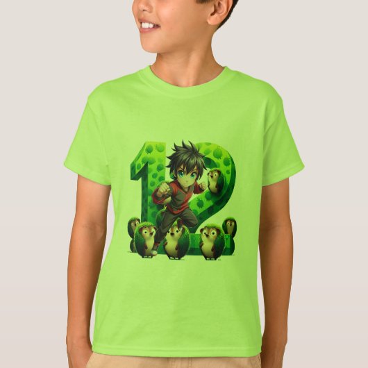 Verjaardagsjongen op 12 t-shirt (Voorkant)