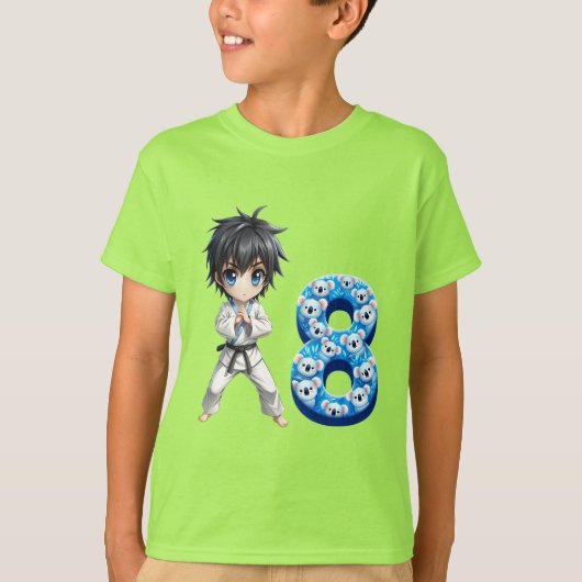 Verjaardagsjongen op 8 t-shirt (Voorkant)
