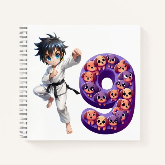 Verjaardagsjongen op 9 notitieboek (Voorkant)