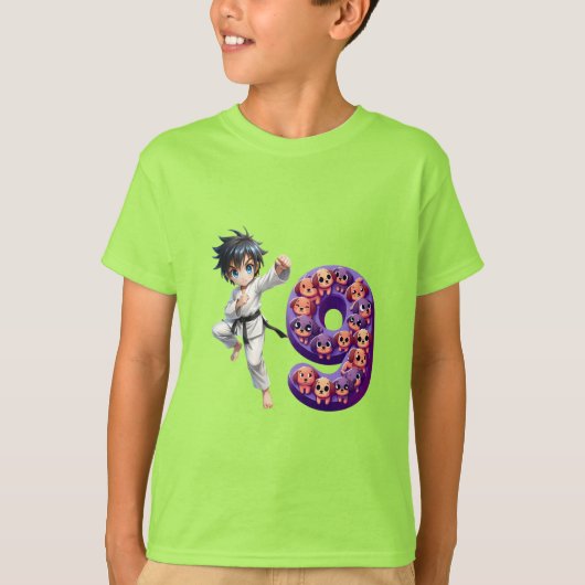 Verjaardagsjongen op 9 t-shirt (Voorkant)