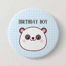 Verjaardagsjongen Panda Kawaii Ronde Button 7,6 Cm