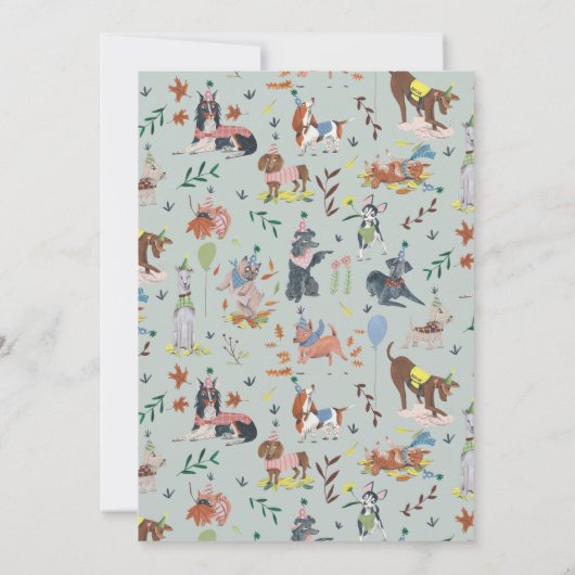 Verjaardagsjongen Paw-ty schattige puppy honden Ui Kaart (Achterkant)