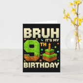 Verjaardagsjongen Pixel Bruh Het Is Mijn 9e Verjaa Kaart (Gele Bloem)