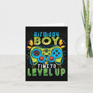Verjaardagsjongen Tijd om te Level Up Videospel Ve Kaart
