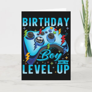 Verjaardagsjongen Tijd om te Level Up Videospel Ve Kaart