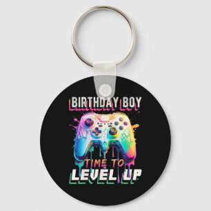 Verjaardagsjongen Tijd om te Level Up Videospel Ve Sleutelhanger