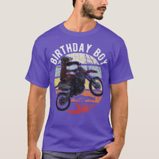 Verjaardagsjongen Vuilfiets Motorfiets en motorcro T-shirt