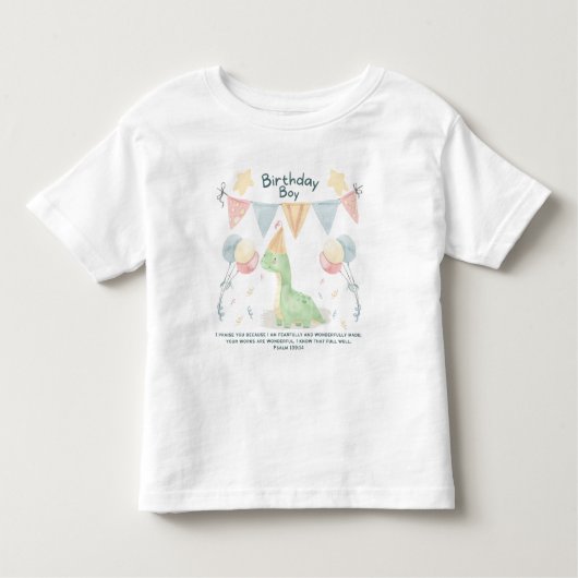 Verjaardagsjongen Waterverf Dinosaurus Kinder Shirts (Voorkant)