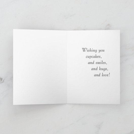 Verjaardagskaars Cupcake Aangepaste Leeftijd Kaart (Binnen)