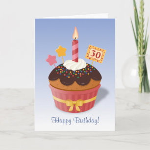 Verjaardagskaars Cupcake Aangepaste Leeftijd Kaart