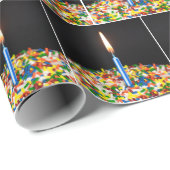 Verjaardagskaars en Confetti op taart Cadeaupapier (Rol Hoek)