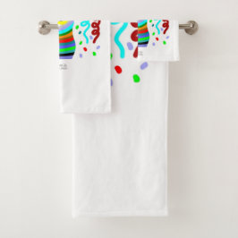 Verjaardagskaars Groeten Badhanddoek Set Bad Handdoek