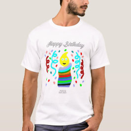 Verjaardagskaars Groeten Heren Basic T-Shirt