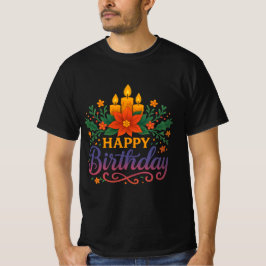 Verjaardagskaars Heren Waarde T-shirt Klassiek