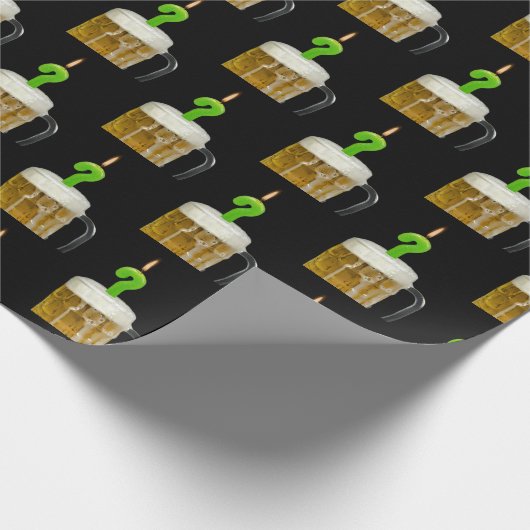 verjaardagskaars in bier cadeaupapier (Hoek)