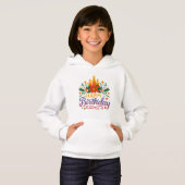 Verjaardagskaars Kids' Pullover Hoodie (Voorkant volledig)