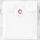 Verjaardagskaars nummer 0 ronde sticker (Tas)