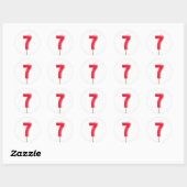 Verjaardagskaars nummer 7 ronde sticker (Vel)