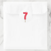 Verjaardagskaars nummer 7 ronde sticker (Tas)