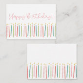 Verjaardagskaars Platte Nota Kaart Notitiekaartje (Voorkant / Achterkant)