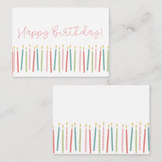 Verjaardagskaars Platte Nota Kaart Notitiekaartje (Voorkant / Achterkant)