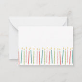 Verjaardagskaars Platte Nota Kaart Notitiekaartje (Achterkant)