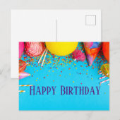 Verjaardagskaarsen, Cupcake, Strooigoed Briefkaart (Voorkant / Achterkant)