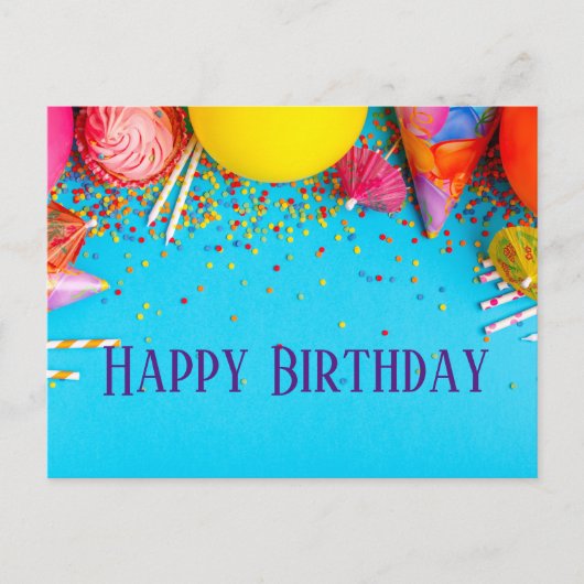 Verjaardagskaarsen, Cupcake, Strooigoed Briefkaart (Voorkant)