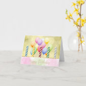 Verjaardagskaarsen en ballonnen Verjaardag Kaart (Gele Bloem)