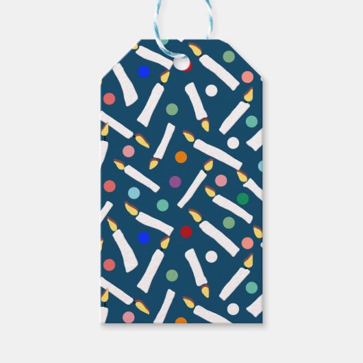 Verjaardagskaarsen en Stippen Cadeaulabel (Voorkant)