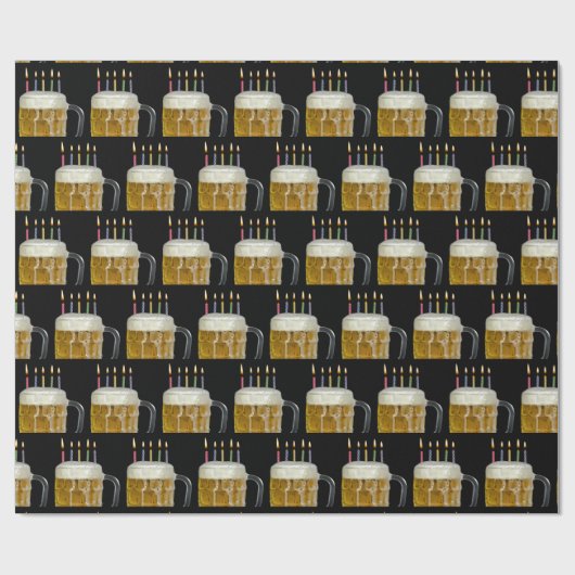 Verjaardagskaarsen in Beer mok Cadeaupapier (Vlak)