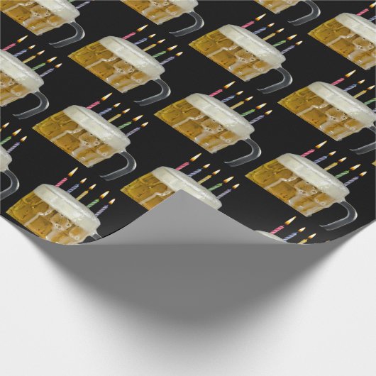 Verjaardagskaarsen in Beer mok Cadeaupapier (Hoek)