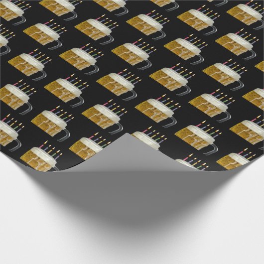 verjaardagskaarsen in bier mok inpakpapier (Hoek)