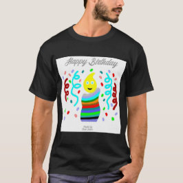 Verjaardagskaarsgroeten Heren Zwarte T-shirt