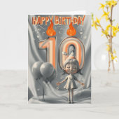 Verjaardagskaart 10 jaar kaart (Gele Bloem)