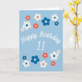 Verjaardagskaart 11 jaar Bloemige Verjaardagskaart Kaart (Gele Bloem)