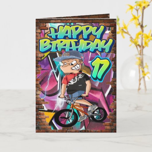 Verjaardagskaart 17e kaart (Gele Bloem)