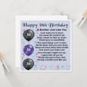 Verjaardagskaart 18 jaar - Broer Kaart (Voorkant / Achterkant in situ)