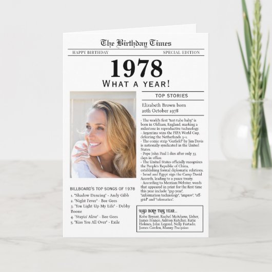 Verjaardagskaart 1978 kaart (Voorkant)