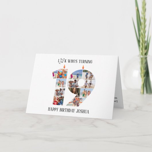 Verjaardagskaart 19 jaar kaart (Voorkant)