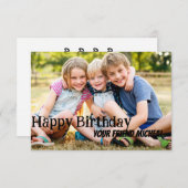  verjaardagskaart 1 Foto Bedankkaart (Voorkant / Achterkant)