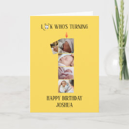 Verjaardagskaart 1 jaar oud foto kaart