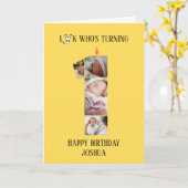 Verjaardagskaart 1 jaar oud foto kaart (Gele Bloem)