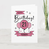 Verjaardagskaart 21 jaar bedankkaart (Voorkant)