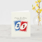 Verjaardagskaart 21 jaar kaart (Gele Bloem)